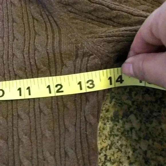 Y2K GAP stretch brown 3/4 sleeve braided cotton knit top Women Medium - Picture 7 of 9